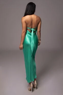 Green Irina Satin Strapless Maxi Dress -Jluxlabel Dress Shop PRODUCT JUL52023 53