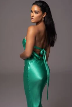 Green Irina Satin Strapless Maxi Dress -Jluxlabel Dress Shop PRODUCT JUL52023 55