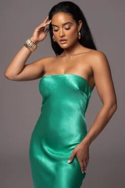 Green Irina Satin Strapless Maxi Dress -Jluxlabel Dress Shop PRODUCT JUL52023 56