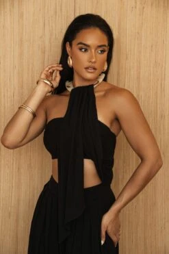 Black TAKE A SEAT HALTER TOP 16 Black TAKE A SEAT HALTER TOP -Jluxlabel Dress Shop PRODUCT JUL52023 CROCHET2 222