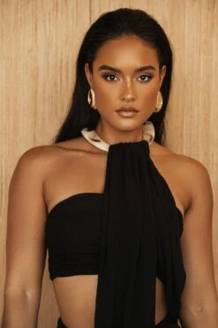 Black TAKE A SEAT HALTER TOP 18 Black TAKE A SEAT HALTER TOP -Jluxlabel Dress Shop PRODUCT JUL52023 CROCHET2 223