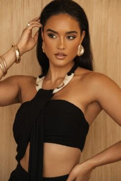 Black TAKE A SEAT HALTER TOP 22 Black TAKE A SEAT HALTER TOP -Jluxlabel Dress Shop PRODUCT JUL52023 CROCHET2 228