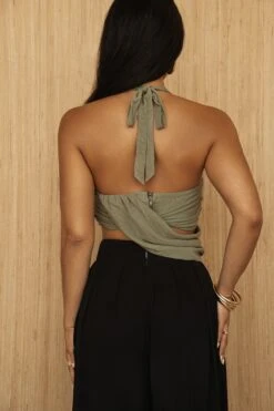 Olive TAKE A SEAT HALTER TOP -Jluxlabel Dress Shop PRODUCT JUL52023 CROCHET2 239