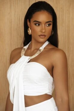 White TAKE A SEAT HALTER TOP -Jluxlabel Dress Shop PRODUCT JUL52023 CROCHET2 250