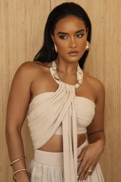 Natural TAKE A SEAT HALTER TOP -Jluxlabel Dress Shop PRODUCT JUL52023 CROCHET2 265