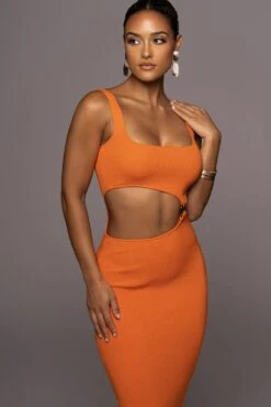 Orange Time After Time Dress 15 Orange Time After Time Dress -Jluxlabel Dress Shop PRODUCT JUL72022 SUMMER4 12