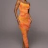 Orange Naylene Ruched Dress -Jluxlabel Dress Shop PRODUCT JUL72022 SUMMER4 171