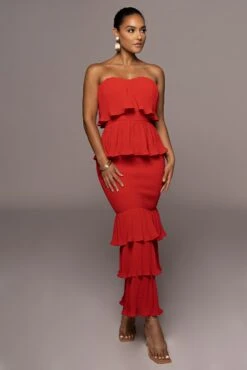 Red Casa Blanca Ruffle Dress -Jluxlabel Dress Shop PRODUCT JUN22022 SUMMER3 116