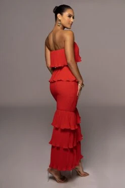 Red Casa Blanca Ruffle Dress -Jluxlabel Dress Shop PRODUCT JUN22022 SUMMER3 118