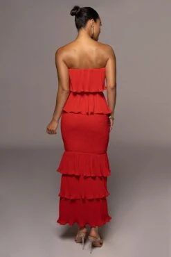 Red Casa Blanca Ruffle Dress -Jluxlabel Dress Shop PRODUCT JUN22022 SUMMER3 119