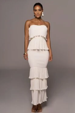 Ivory Casa Blanca Ruffle Dress