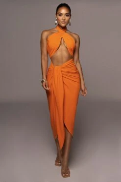 Orange Sahara Dress -Jluxlabel Dress Shop PRODUCT JUN22022 SUMMER3 142