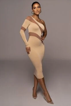 Tan Eyes For You Midi Dress -Jluxlabel Dress Shop PRODUCT JUN22022 SUMMER3 178