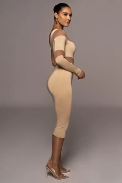 Tan Eyes For You Midi Dress -Jluxlabel Dress Shop PRODUCT JUN22022 SUMMER3 180