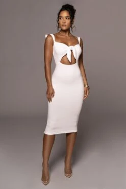 Ivory Unica Front Tie Dress -Jluxlabel Dress Shop PRODUCT JUNE14 SUMMER2 30