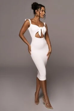 Ivory Unica Front Tie Dress -Jluxlabel Dress Shop PRODUCT JUNE14 SUMMER2 31