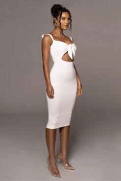 Ivory Unica Front Tie Dress -Jluxlabel Dress Shop PRODUCT JUNE14 SUMMER2 32