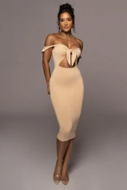 Tan Unica Front Tie Dress