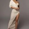 Natural Evita Linen Draped Dress -Jluxlabel Dress Shop PRODUCT JUNE232021 JLUX 59