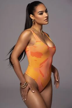 Orange Private Getaway Mesh Bodysuit 14 Orange Private Getaway Mesh Bodysuit -Jluxlabel Dress Shop PRODUCT JUNE272023 ASAP 5