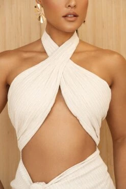 Cream Linen Sahara Dress -Jluxlabel Dress Shop PRODUCT JUNE272023 CROCHET 123