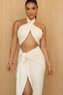 Cream Linen Sahara Dress -Jluxlabel Dress Shop PRODUCT JUNE272023 CROCHET 125