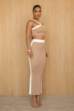 Tan Heartbreaker Two-Piece Skirt Set -Jluxlabel Dress Shop PRODUCT JUNE272023 CROCHET 128