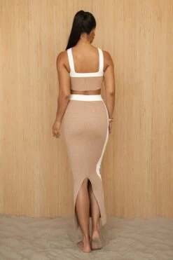 Tan Heartbreaker Two-Piece Skirt Set -Jluxlabel Dress Shop PRODUCT JUNE272023 CROCHET 130