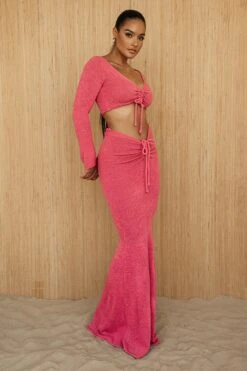 Fuchsia Resort Two-Piece Skirt Set -Jluxlabel Dress Shop PRODUCT JUNE272023 CROCHET 246
