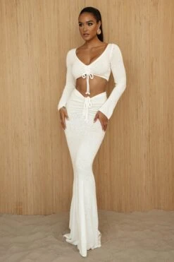 White Resort Two-Piece Skirt Set