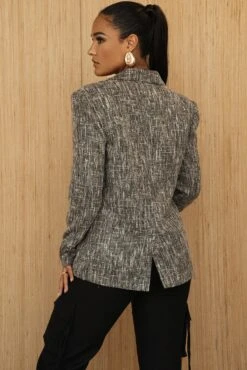 Black Cyra Tailored Linen Blazer -Jluxlabel Dress Shop PRODUCT JUNE272023 CROCHET 40