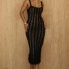 Noir Fine Knit Midi Dress -Jluxlabel Dress Shop PRODUCT JUNE272023 CROCHET 95