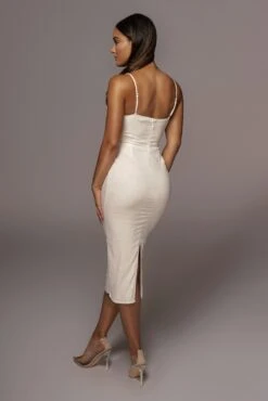 Ivory Dolores Linen Dress -Jluxlabel Dress Shop PRODUCT JUNE32021 11