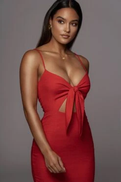 Red Dolores Linen Dress -Jluxlabel Dress Shop PRODUCT JUNE32021 26