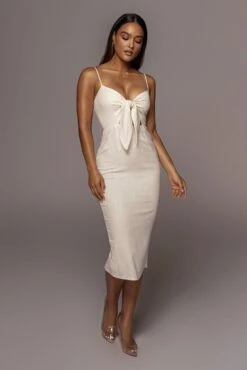 Ivory Dolores Linen Dress -Jluxlabel Dress Shop PRODUCT JUNE32021 9