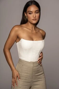 White Fenix Reversible Linen Corset -Jluxlabel Dress Shop PRODUCT JUNE42021 130