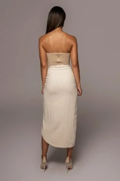 Natural Spring Ruched Linen Skirt -Jluxlabel Dress Shop PRODUCT JUNE42021 61