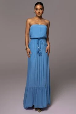 Blue Del Sol Linen Maxi Dress -Jluxlabel Dress Shop PRODUCT JUNE72023 JUNEDROP1 19