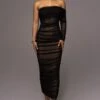 Black Denise Ruched Dress