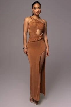 Brown Scarlet One Shoulder Maxi Dress -Jluxlabel Dress Shop PRODUCT JUNE72023 NEWARRIVALS 75