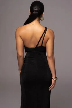 Black Scarlet One Shoulder Maxi Dress -Jluxlabel Dress Shop PRODUCT JUNE72023 NEWARRIVALS 85