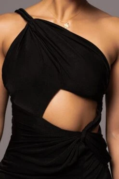Black Scarlet One Shoulder Maxi Dress -Jluxlabel Dress Shop PRODUCT JUNE72023 NEWARRIVALS 87