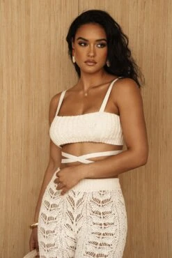 Buttercream She's All That Knit Crop Top -Jluxlabel Dress Shop PRODUCT JUNE82023 CROCHET 161