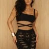 Noir She's All That Knit Crop Top -Jluxlabel Dress Shop PRODUCT JUNE82023 CROCHET 234