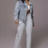 Medium Wash Denim Highlands Oversized Jacket -Jluxlabel Dress Shop PRODUCT JUNE82023 NEWARRIVALS 108