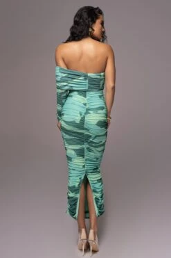 Green Capri Ruched Dress -Jluxlabel Dress Shop PRODUCT JUNE82023 NEWARRIVALS 13