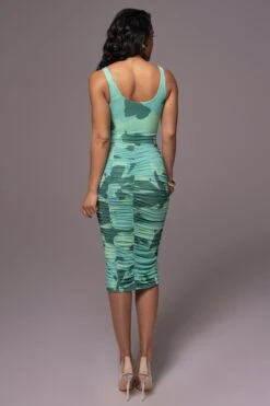 Green Costa Rica Floral Midi Skirt -Jluxlabel Dress Shop PRODUCT JUNE82023 NEWARRIVALS 21