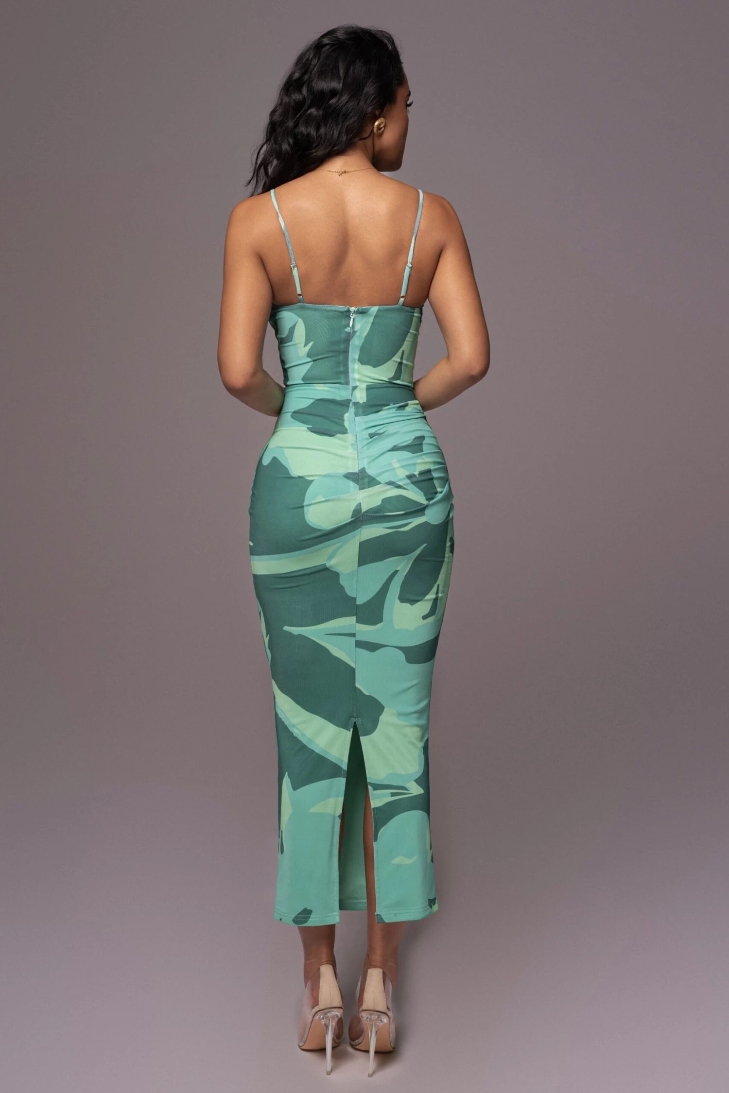 Green Naylene Ruched Dress 10 Green Naylene Ruched Dress - Image 8