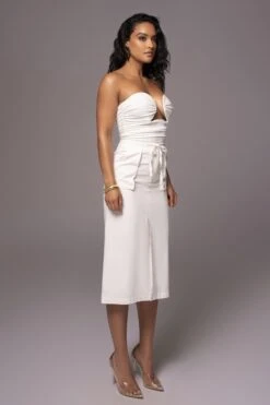 White Riviera Linen Skirt -Jluxlabel Dress Shop PRODUCT JUNE82023 NEWARRIVALS 82