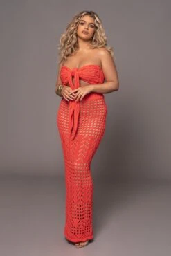 Coral Caribbean Skies Skirt Set -Jluxlabel Dress Shop PRODUCT MAR132023 ASAP 3